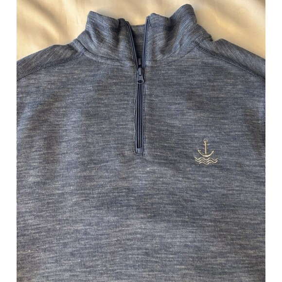 ANCHOR BOYS All Time Mens 1/4 Zip Pullover Medium Heather Blue Long Sleeve Golf - Picture 6 of 13
